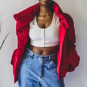 Ann Taylor Womans red puffer jacket